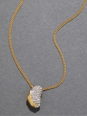 Alexis Bittar Solanales Crystal Small Pebble Necklace Gold Clear AU16